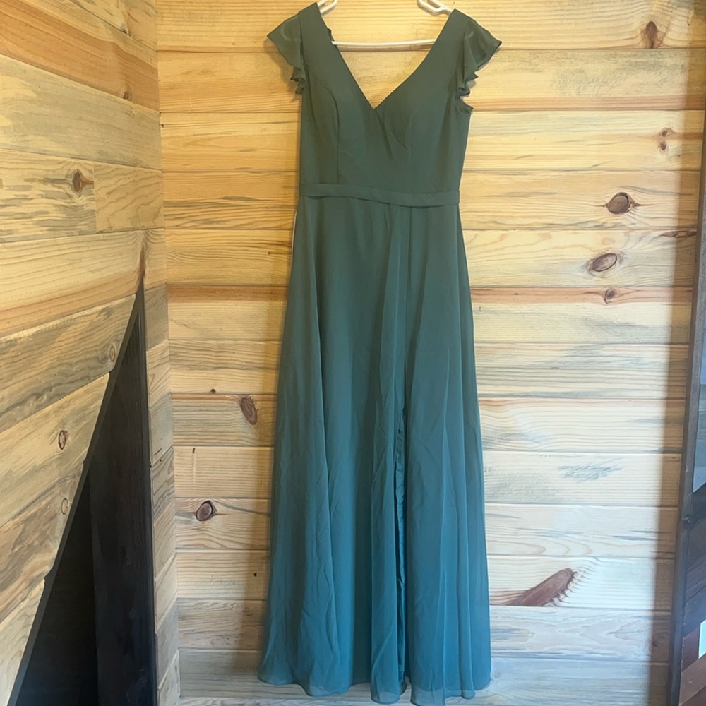New Azazie Claudine Eucalyptus bridesmaid dress size 8